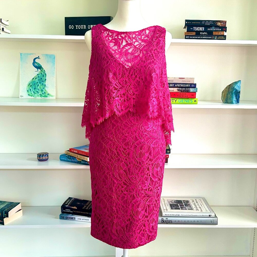 Theia Pink Lace Dress